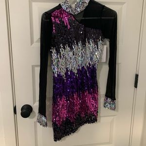 Dance costume: mesh sequin dress new with tags